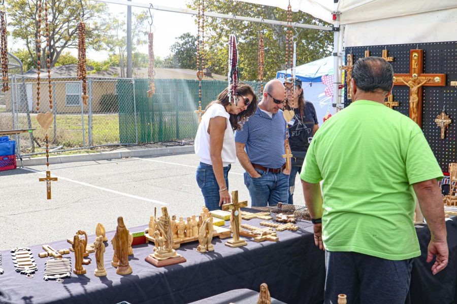 The Holy Branch of Olive! booth shared their story with their wood products to the attendees at the Greek Festival on Sunday, Oct. 24, 2021, in Camarillo, CA. Photo credit: Kylee Rogers