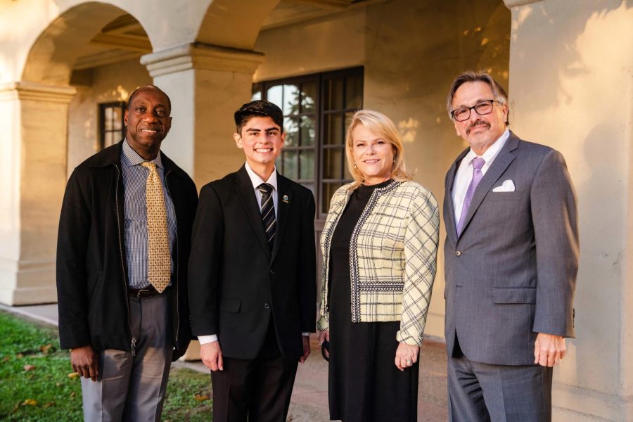 Bryan Rodriguez poses for a picture alongside Moorpark College and VCCCD leadership on Oct. 12, 2021. Image provided by Bryan Rodriguez.