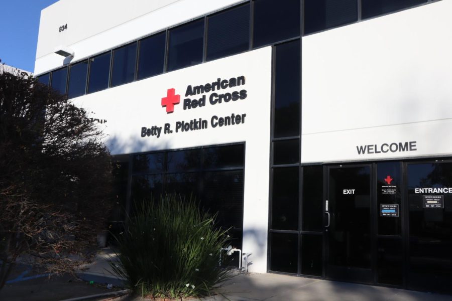 The American Red Cross Betty R. Plotkin Center possesses a welcome sign above its entrance in Camarillo, CA on Feb. 10, 2022. Photo credit: Shahbano Raza