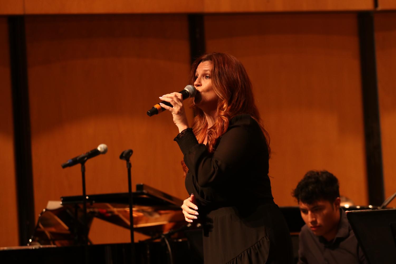 Heather Wood sings during the "All About Jazz" performance in the Performing Arts Center on May 5. 2022 in Moorpark, CA.
