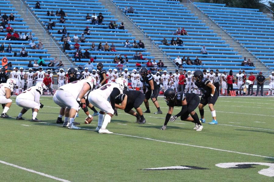 The Moorpark Raiders and Santa Ana Dons face-off at Griffin Stadium on Sept. 10, 2022. The Raiders emerged victorious that Saturday  evening with a 31-34 win. Photo credit: Briana Cruz