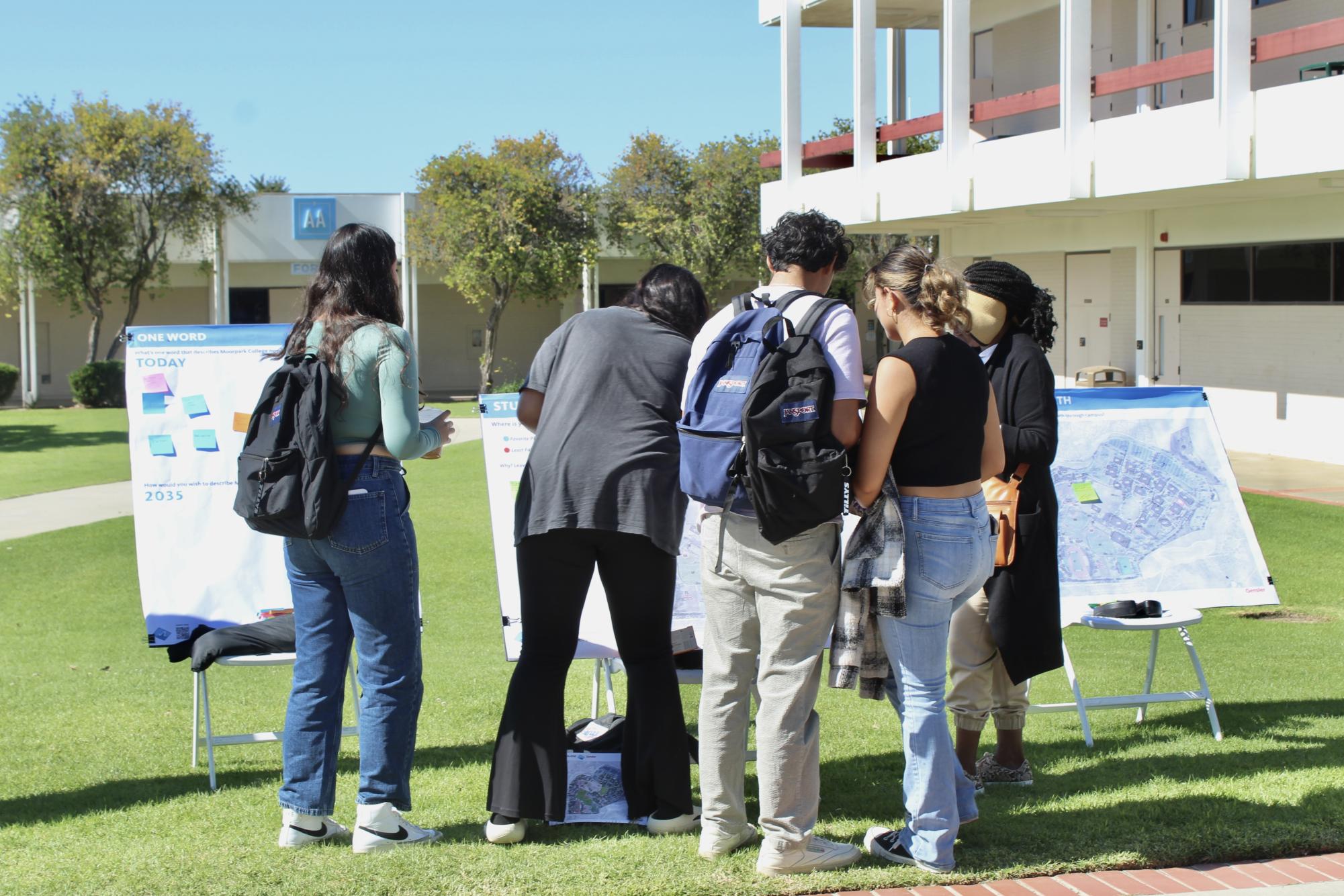 Moorpark College students attending Club Rush complete interactive activities for Gensler's Facilities Vision Plan on Sept. 26, 2023.