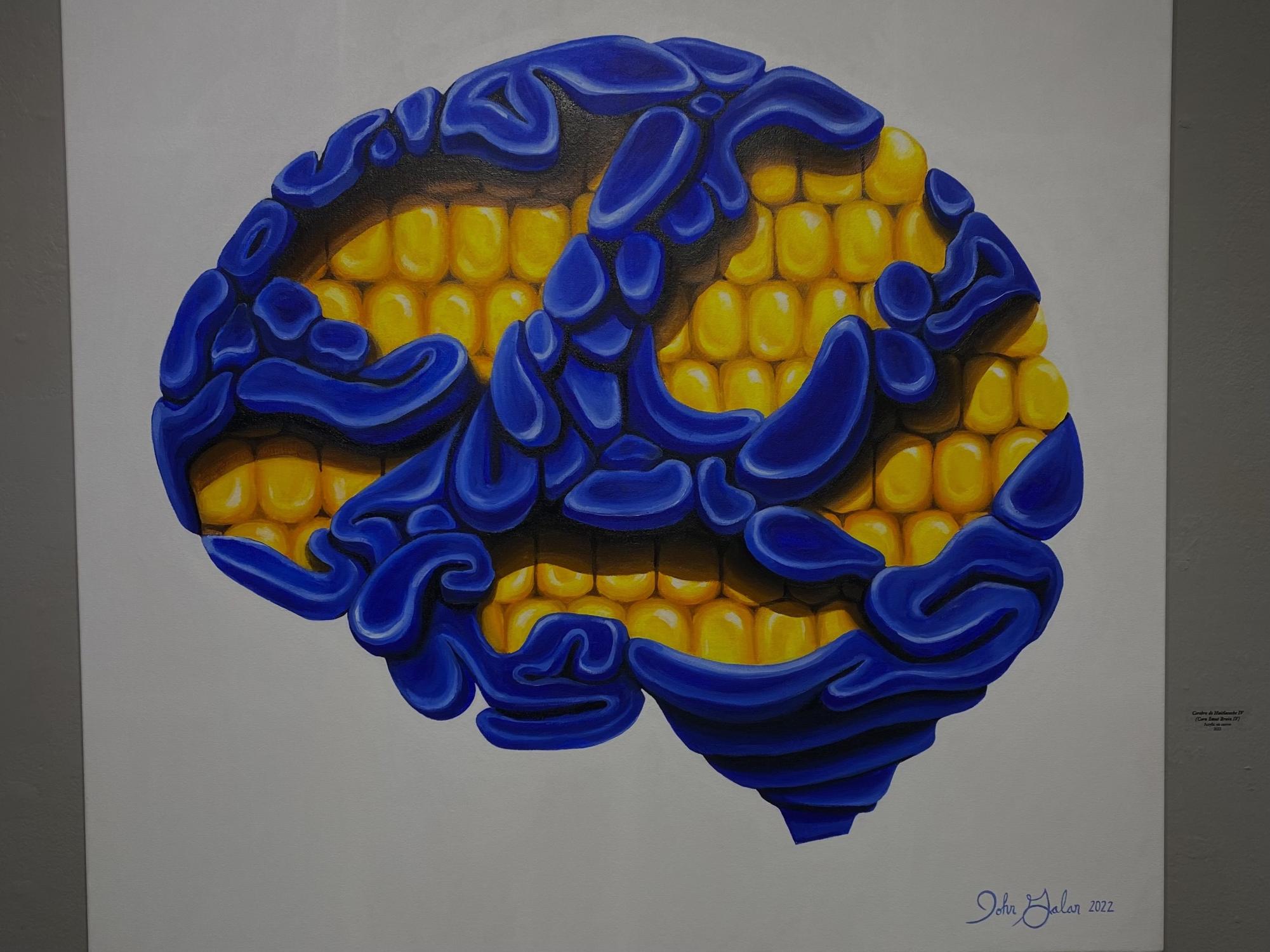 An art piece of the "Organ Series” called "Cerebro de Huitlacoche IV" by John Galan.