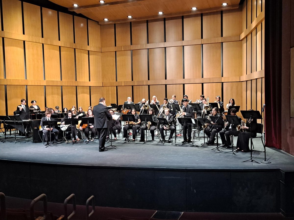 Jazz Ensemble performing at Moorpark Colleges annual A Dynamic Evening of Music at the Performing Arts Center Main Stage on Oct. 28, 2023. Photo credit: Brianna Perez