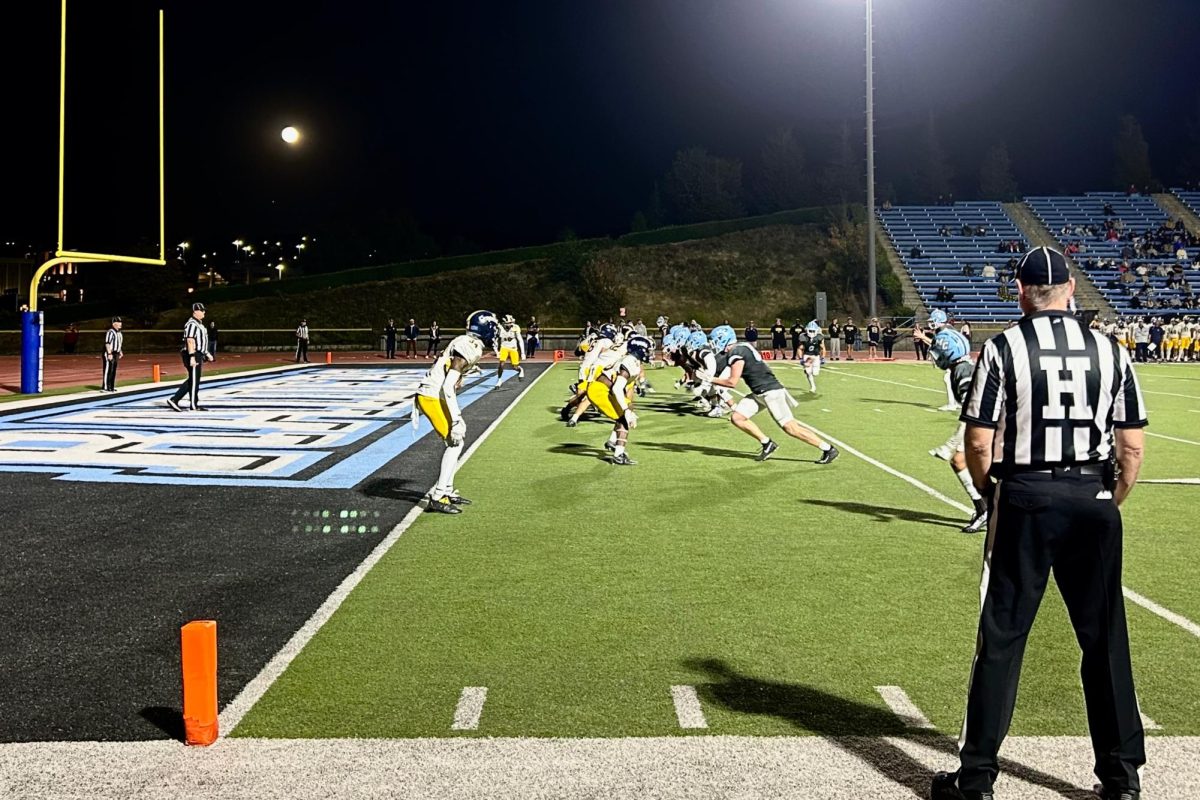 The Moorpark College Raiders face off against the College of the Canyons Cougars in a thrilling match, ending in a 35-30 loss for Moorpark on Oct. 28, 2023. Photo credit: Aldo Emanuel