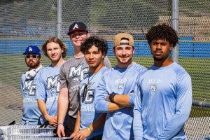 (Right to left) Quincy Holland, Aidan Medford, Justin Cantu, Ryan Johnson, Matt Reid and Ray Kumano ready to serve lunch for the new football recruits and families during Recruit Day on Feb. 24, 2024 at Moorpark Griffin Stadium by Chris Pineda Photo credit: Chris Pineda