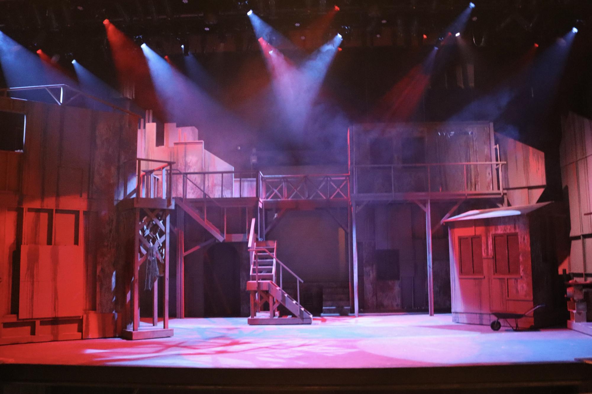 The set of "Sweeney Todd: The Demon Barber of Fleet Street" at Moorpark College on March 13, 2024.