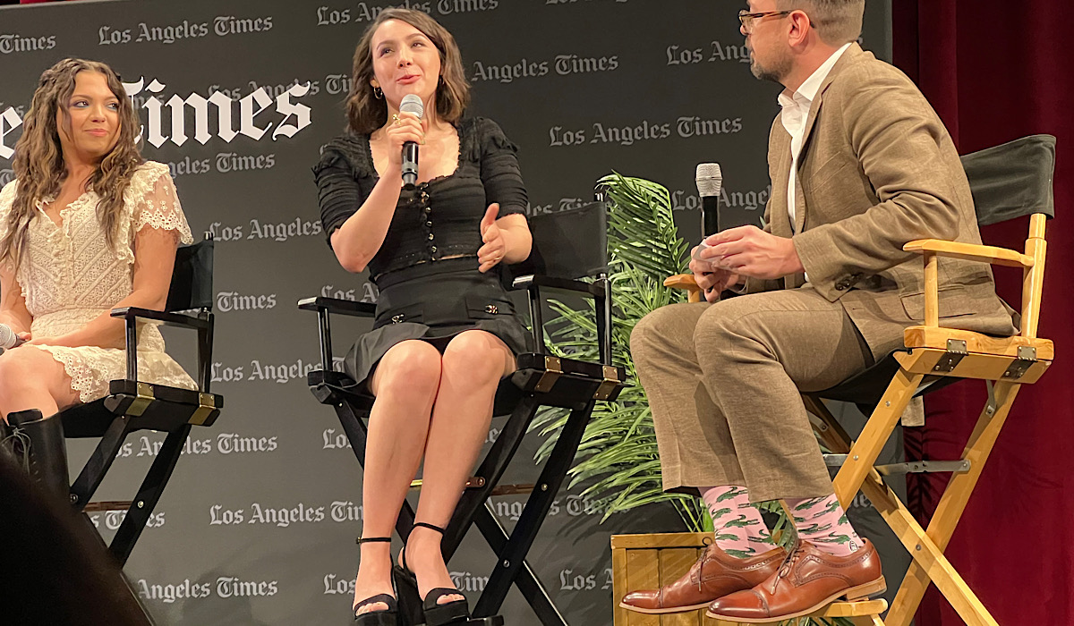 Director Hannah Marks talks to Matt Brennan about the direction of the script at the L.A. Times Festival of Books, April 20, 2024.