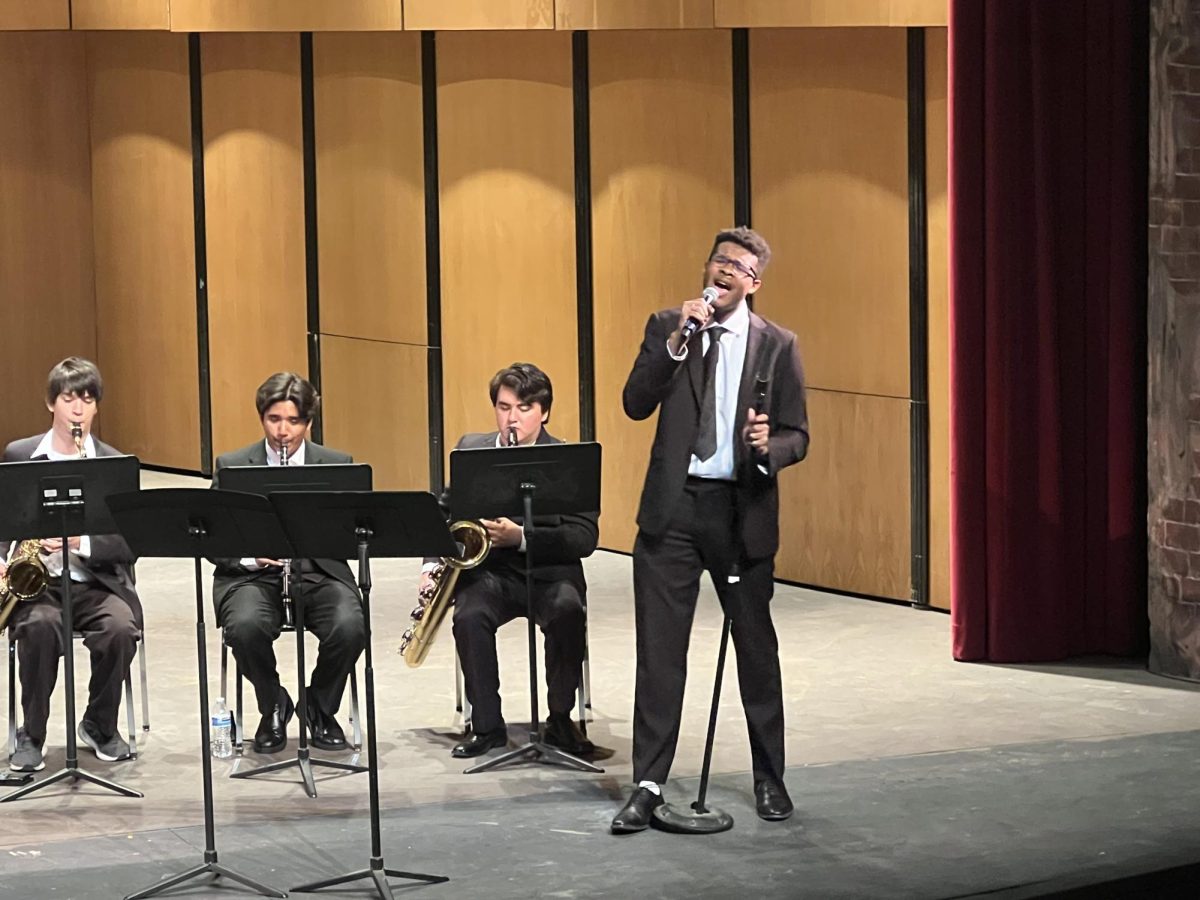 Moorpark Colleges Jazz Ensemble performing God Bless the Child by Arthur Herzog Jr & Billie Holiday on May 4, 2024 in Harmonious Journeys. Photo credit: Natalie To