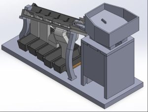 Moorpark College students enrolled in ENGR M08-SolidWorks |I-Engineering Design Practicum were tasked with manufacturing a working coin-sorting mechanism after having drafted their design digitally through Computer Aided Design (CAD). Image courtesy of Mitchell Prokey.