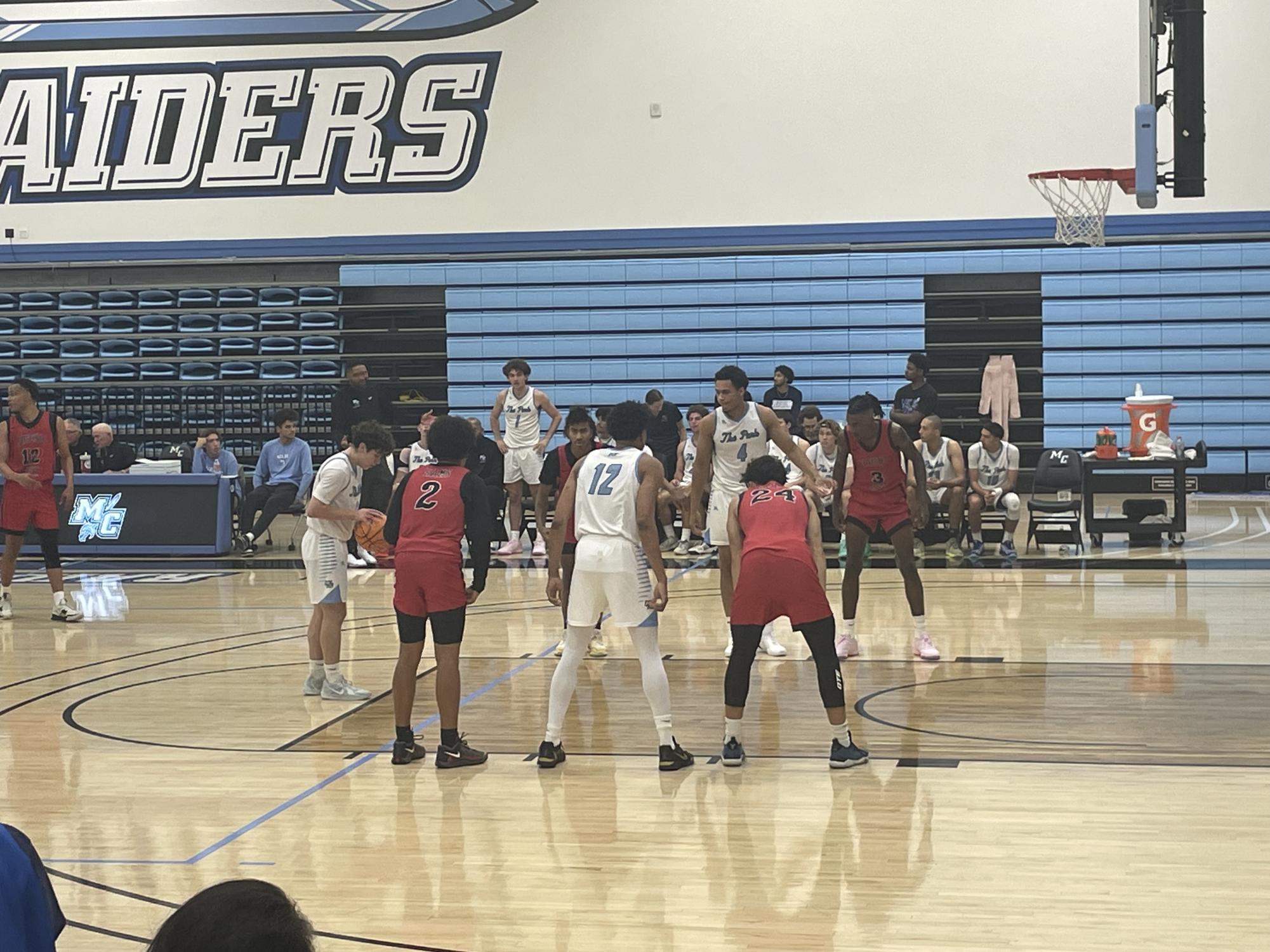 #2 Jordan Torres lines up to shoot free throws in the second half of the Moorpark Invitational basketball game on Thursday, Oct. 31, 2024 in Moorpark, Calif.