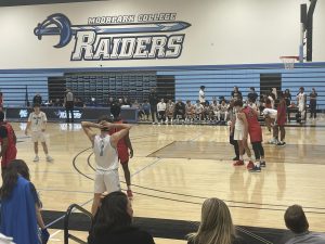 #1 Niko Limbert preparing to inbound the ball late in the second half of the Moorpark Invitational on Thursday, Oct. 31, 2024 in Moorpark, Calif. Photo credit: Camron Allen